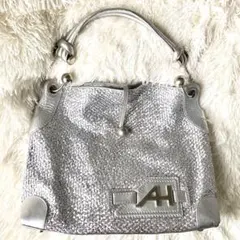 4万→ANYA HINDMARCH■本革イントレチャート ショルダーバッグ
