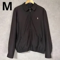 ラルフローレン 古着 スウィングトップ ブラック ブラウンM ピーチスキン