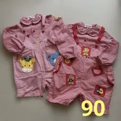 ミキハウス オーバーオール＆ブラウス4枚セット