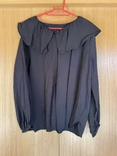 LOWRYSFARM フリル襟 ブラック 長袖シャツ F