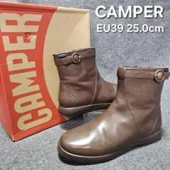 極美品 カンペール サイドジップブーツ EU39 ブラウン 本革レザー 箱付きのサムネイル