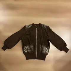 ブラウン ジップアップ ブルゾンのサムネイル