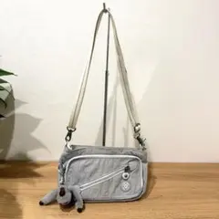 美品 キプリング 3way お財布バッグ ライトグレー マルチポーチのサムネイル