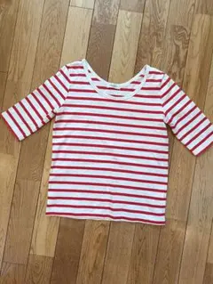 spick&span　スピック&スパン　ストライプ 五分袖Tシャツ