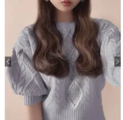 GRL ケーブル編みバックリボンニットトップス mb1049 新品未使用