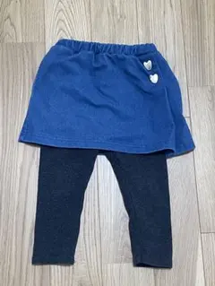 デニム風スカートとレギンスセット