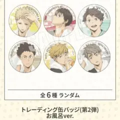 ハイキュー 極楽湯 ver.2 缶バッジ 月島 西谷 及川 岩泉 宮 侑 治