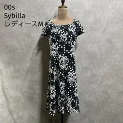Sybilla シビラ 花柄 刺繍 ワンピース ネイビー - メルカリ