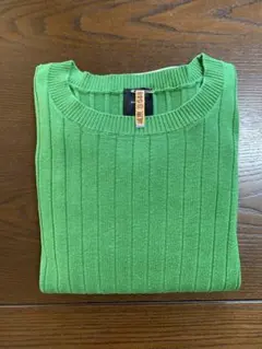 Spick＆Span グリーン リブ編み 長袖セーター