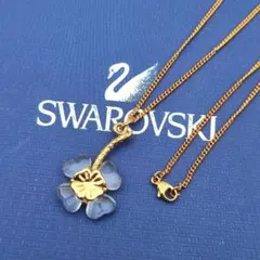 スワロフスキー よつ葉 四つ葉 クローバー ネックレス ペンダント 金 ゴールド