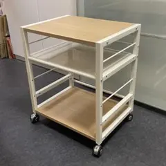 山善 デスクサイドワゴン キャスター付き ナチュラル NNGS-3(NA/IV)