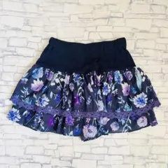 gouk雅 和柄 ティアード ミニスカート 3段フリル レース 切替 和ロリ 黒 gouk雅 和柄 ティアード ミニスカート 3段フリル レース 切替 和ロリ