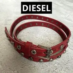 DIESEL ディーゼル レザー ベルト レッド スタッズのサムネイル