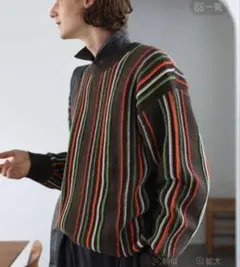 ニコアンド　モールストライプニットプルオーバー