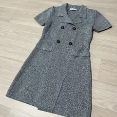 SNIDEL トレンチニットワンピース グレーGREG