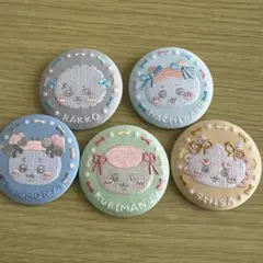ちいかわ 刺繍缶バッジビスケット2 ハチワレ 古本屋 ラッコ シーサー くりまん