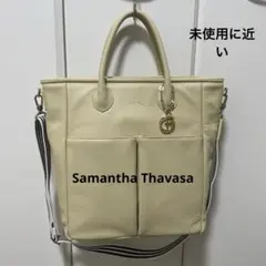 Samantha Thavasaフロントポケット レザートートバッグ2way牛革