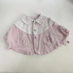 女の子　ピンク　ポンチョ　フリーサイズのサムネイル