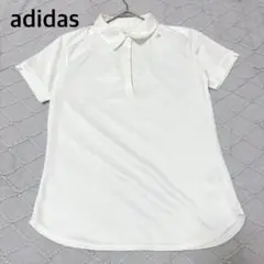 adidasアディダス♦︎ゴルフウェア M ポロシャツ 白 半袖 スポーツ 速乾