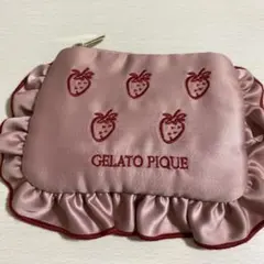 GELATO PIQUE いちご柄 フリルポーチ