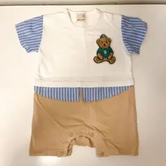 美品！Petit mainクマ刺繍ロンパース 70