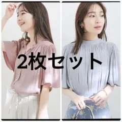 【前後2WAY】割線サテンフリルスリーブブラウス