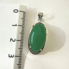 緑石　シルバー　チャーム　silver刻印あり