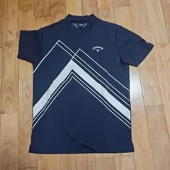 Callaway ネイビー ストライプ モックネック