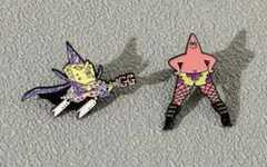 【【 新品未使用 月末セール 】】スポンジボブピンズ　2個セット　奇抜　レア