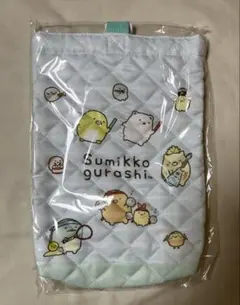 すみっコぐらし☆持ち手付きマルチケース☆ミント☆上履き入れ☆シューズケース