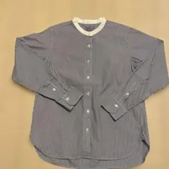 無印良品 コットン長袖シャツストライプMサイズ