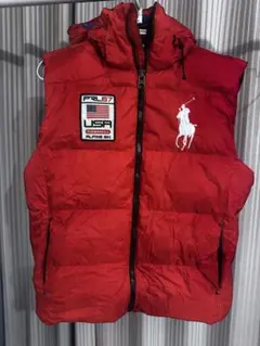 【値下】Polo by Ralph Lauren 赤 ダウンベスト XL