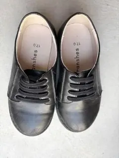 【入園】【卒園】ブランシェス　ブラックレースアップシューズ 17.0