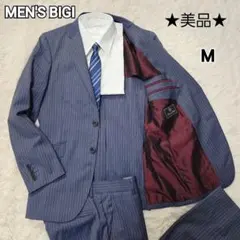 美品✨メンズビギ ビジネススーツ セットアップ M ネイビーブルー 結婚式