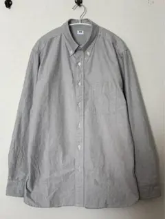【極美品！】ユニクロシャツ グレーL 長袖　コットン100% メンズ　トップス