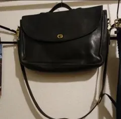 茶芯 USA製 コーチ COACH ブリーフケース 黒 ビジネス ショルダー