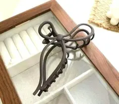 バンズヘアクリップ ブラウンリボン