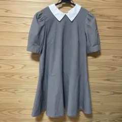 半袖チェック柄ワンピースのサムネイル