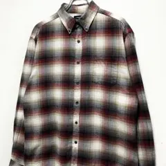 【希少】00s Croft&Barrow オンブレチェック ネルシャツ シャドー