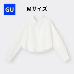 GU オックスフォードショートシャツ　M　クロップドシャツ　ホワイト