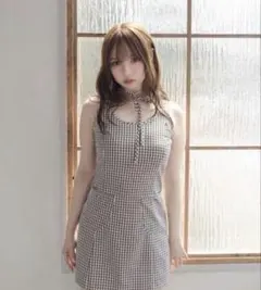 andmary Becky check mini dress - メルカリ