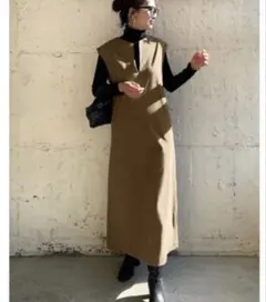 ジャンパースカート　ロングワンピース　ヘリボーン　リエディ