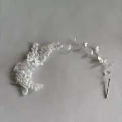 ウェディング ヘッドドレス パール ビーズ