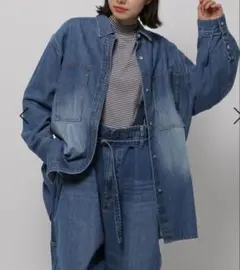 ニコアンド［NKJ 2025SS］ WORK BIG DENIM SHIRT