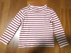 赤と白ストライプ ロンT 95サイズ　ボーダー