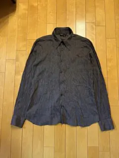 00s / agnès b. ストライプ長袖シャツ ダークグレー