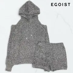 EGOIST エゴイスト ニットセットアップ ブラック フーディ ショーパン