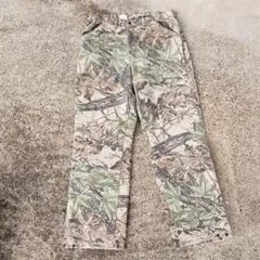 リアルツリー柄パンツ　usa製　ワイドパンツvintage