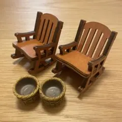 木製 ミニチュア 椅子 セット ロッキングチェア