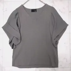 グランターブル/異素材ドッキング半袖ニットカットソー/Mのサムネイル